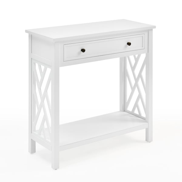 Alaterre Furniture Coventry 32" Wood Entryway/Console/Sofa Table with Drawer and Shelf ANCT18WH - main